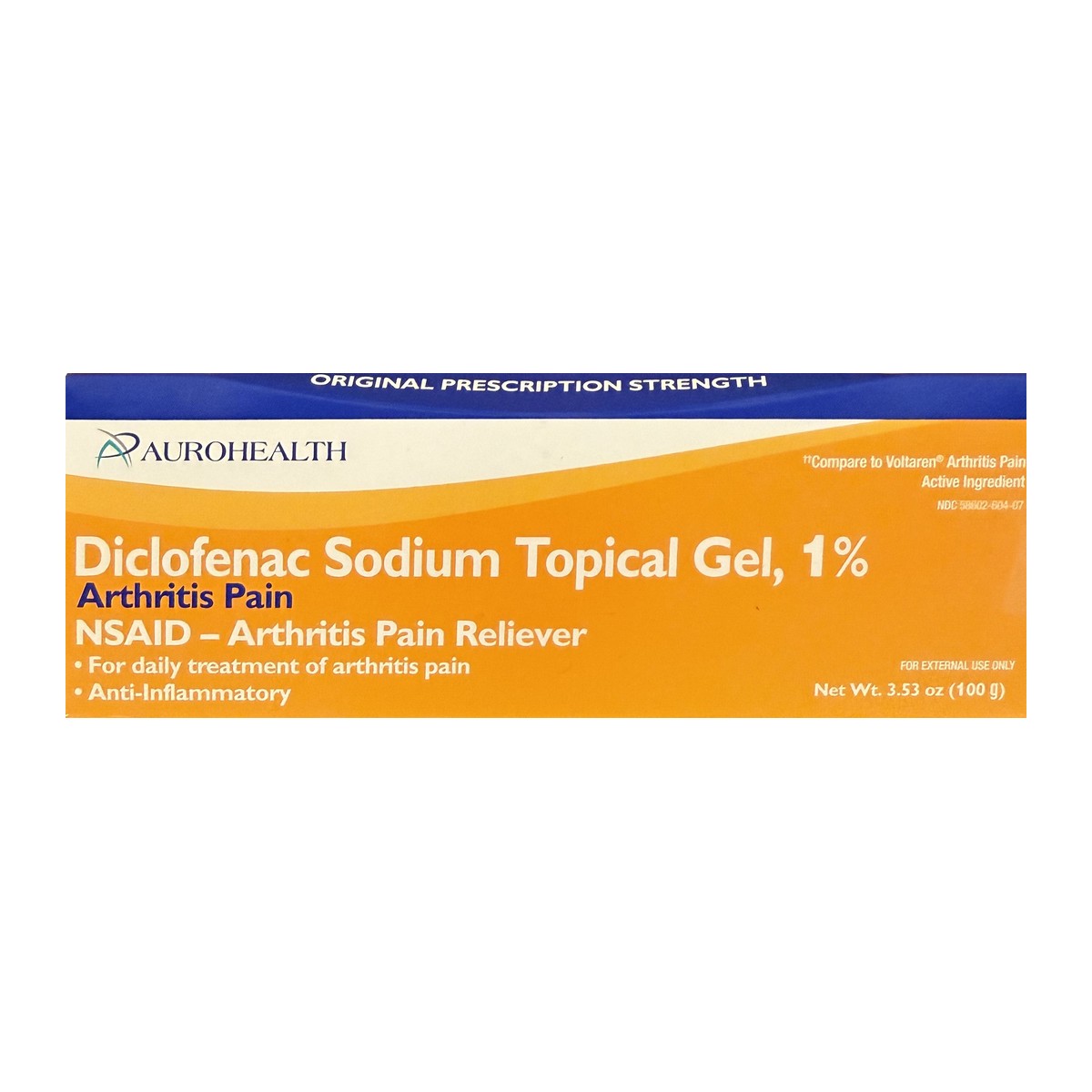 Diclofenac Sodium Topical Gel 1%, Arthritis Pain Relief, 100 g (Aurohealth)