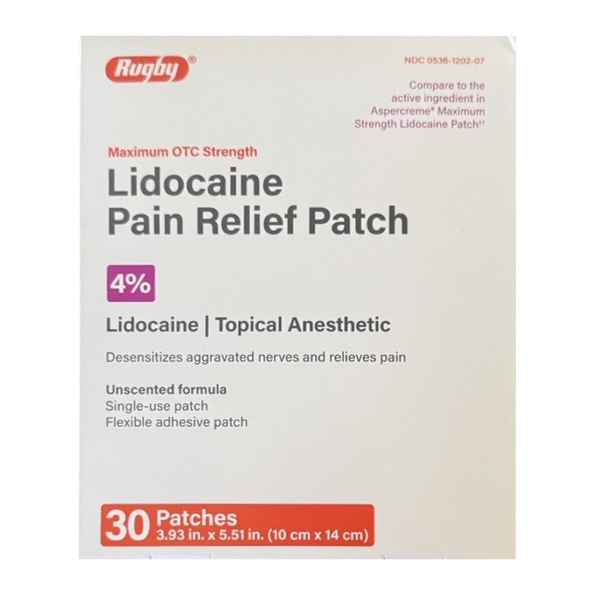Lidocaine 4% Pain Relief Patches 30-Count